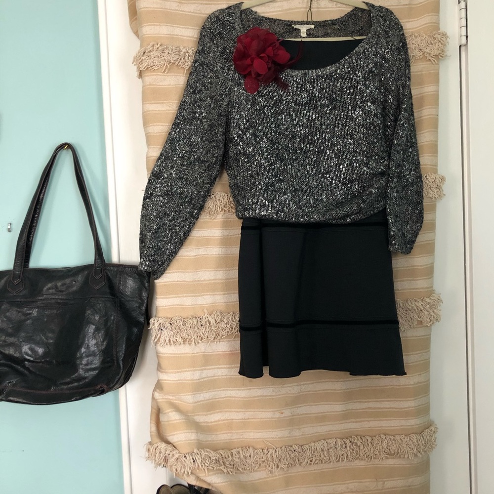 Eileen Fisher silk knit with chrome paint
